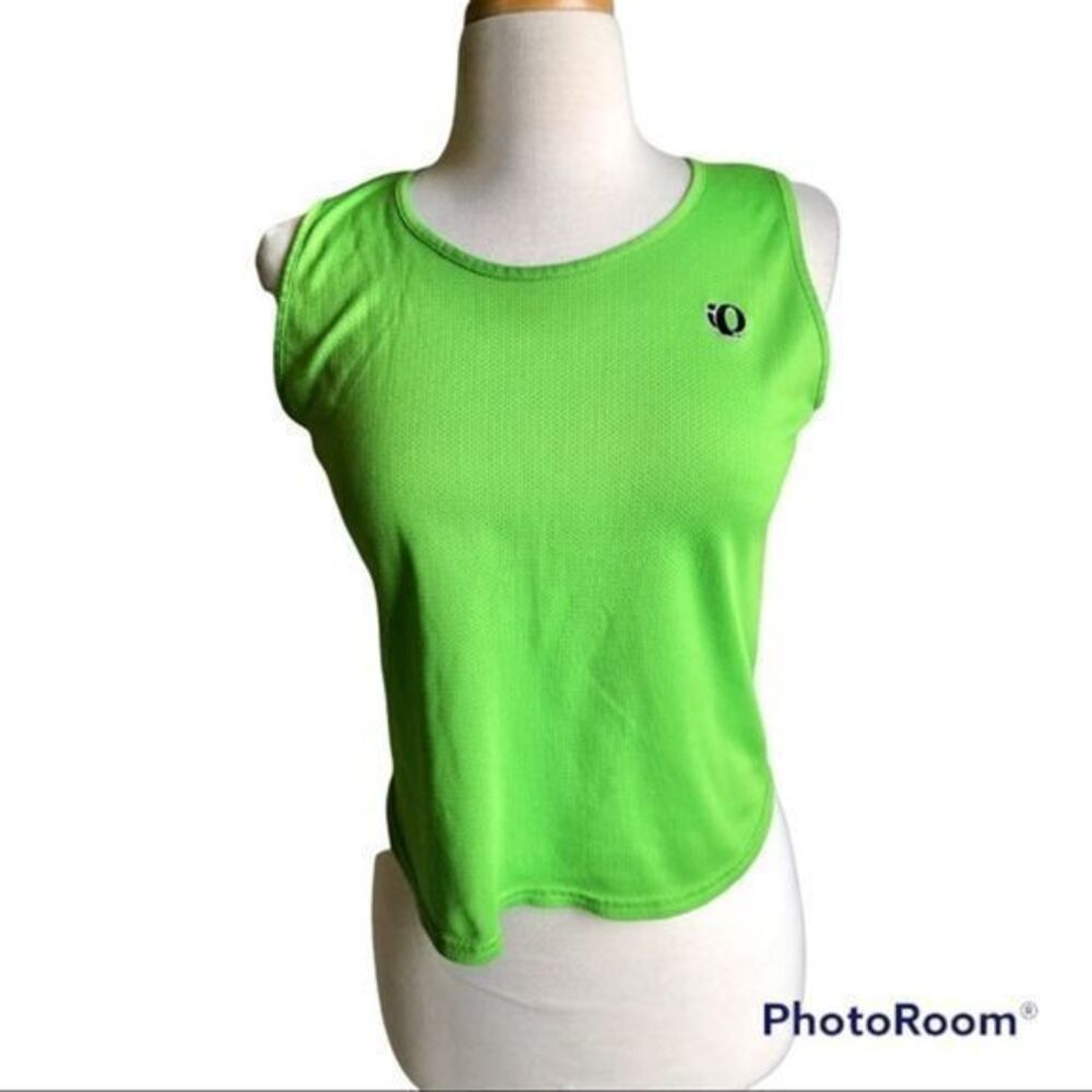 Pearl Izumi lime green semi cropped mesh workout active tank medium
